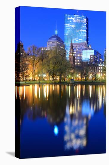 Skyline of Boston, Massachusetts from the Boston Public Gardens.-SeanPavonePhoto-Stretched Canvas