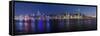 Skyline of Central, Hong Kong Island, from Victoria Harbour, Hong Kong, China, Asia-Gavin Hellier-Framed Stretched Canvas