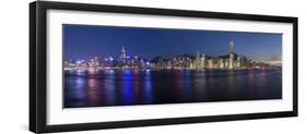 Skyline of Central, Hong Kong Island, from Victoria Harbour, Hong Kong, China, Asia-Gavin Hellier-Framed Photographic Print