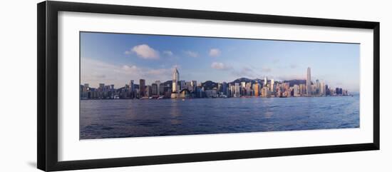 Skyline of Central, Hong Kong Island, from Victoria Harbour, Hong Kong, China, Asia-Gavin Hellier-Framed Photographic Print