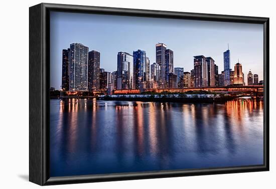 Skyline of Chicago & Navy Pier-null-Framed Art Print