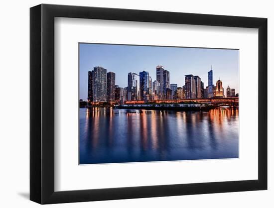 Skyline of Chicago & Navy Pier-null-Framed Art Print