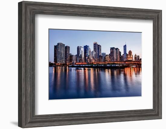 Skyline of Chicago & Navy Pier-null-Framed Art Print