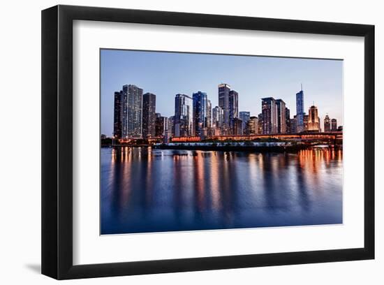 Skyline of Chicago & Navy Pier-null-Framed Art Print