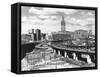 Skyline of Cleveland-Carl McDow-Framed Stretched Canvas