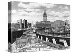 Skyline of Cleveland-Carl McDow-Stretched Canvas