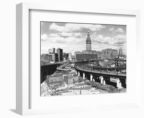 Skyline of Cleveland-Carl McDow-Framed Photographic Print