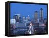 Skyline of Des Moines, Iowa, USA-Walter Bibikow-Framed Stretched Canvas
