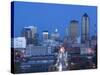 Skyline of Des Moines, Iowa, USA-Walter Bibikow-Stretched Canvas