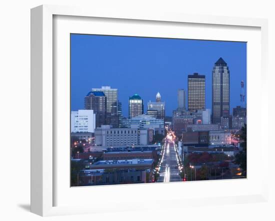 Skyline of Des Moines, Iowa, USA-Walter Bibikow-Framed Photographic Print