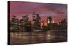 Skyline of Downtown Manhattan with One World Trade Center and Brooklyn Bridge-Markus Lange-Stretched Canvas