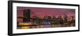 Skyline of Downtown Manhattan with One World Trade Center and Brooklyn Bridge-Markus Lange-Framed Photographic Print