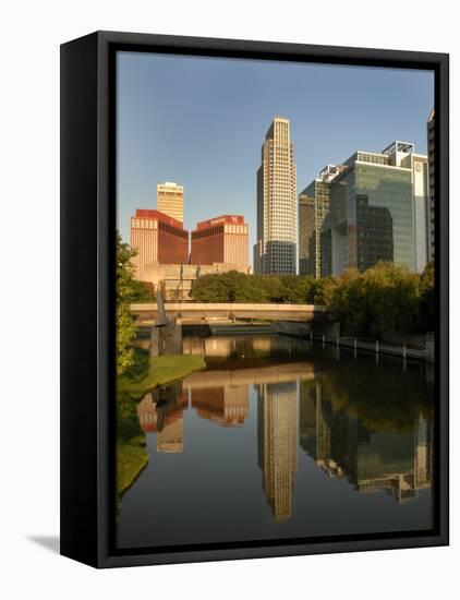 Skyline of Downtown, Omaha, Nebraska-Gayle Harper-Framed Stretched Canvas