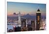 Skyline of Hong Kong Island and Kowloon at Sunset, Hong Kong-Ian Trower-Framed Photographic Print