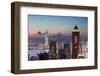 Skyline of Hong Kong Island and Kowloon at Sunset, Hong Kong-Ian Trower-Framed Photographic Print