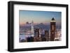 Skyline of Hong Kong Island and Kowloon at Sunset, Hong Kong-Ian Trower-Framed Photographic Print