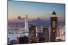 Skyline of Hong Kong Island and Kowloon at Sunset, Hong Kong-Ian Trower-Mounted Photographic Print