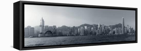 Skyline of Hong Kong Island from Kowloon, Hong Kong, China-Michele Falzone-Framed Stretched Canvas
