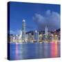 Skyline of Hong Kong Island, Hong Kong, China-Ian Trower-Stretched Canvas