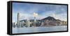 Skyline of Hong Kong Island, Hong Kong, China-Ian Trower-Framed Stretched Canvas