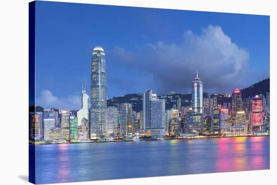 Skyline of Hong Kong Island, Hong Kong, China-Ian Trower-Stretched Canvas