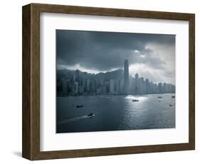 Skyline of Hong Kong Island Viewed across Victoria Harbour, Hong Kong, China-Jon Arnold-Framed Photographic Print