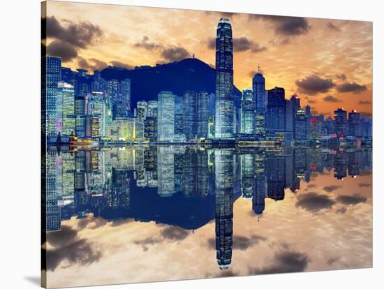 Skyline of Hong Kong Island-Sean Pavone-Stretched Canvas