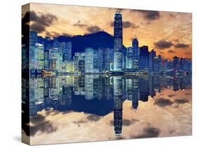 Skyline of Hong Kong Island-Sean Pavone-Stretched Canvas