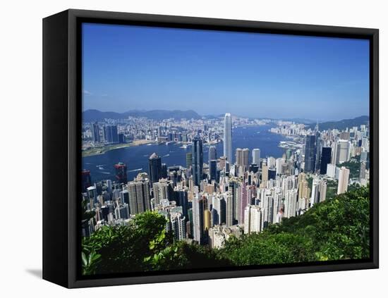 Skyline of Hong Kong Seen from Victoria Peak, China-Dallas and John Heaton-Framed Stretched Canvas