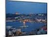 Skyline of Istanbul with a View over the Golden Horn and the Galata Bridge, Istanbul, Turkey-Levy Yadid-Mounted Photographic Print