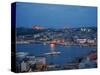 Skyline of Istanbul with a View over the Golden Horn and the Galata Bridge, Istanbul, Turkey-Levy Yadid-Stretched Canvas