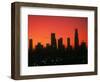 Skyline of Los Angeles at Sunset, CA-Mitch Diamond-Framed Photographic Print