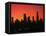 Skyline of Los Angeles at Sunset, CA-Mitch Diamond-Framed Stretched Canvas