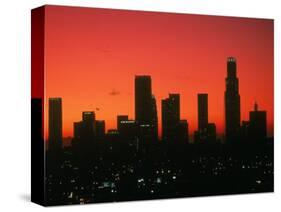 Skyline of Los Angeles at Sunset, CA-Mitch Diamond-Stretched Canvas