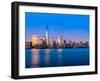 Skyline of Lower Manhattan at Night-BackyardProductions-Framed Photographic Print