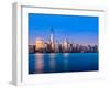Skyline of Lower Manhattan at Night-BackyardProductions-Framed Photographic Print