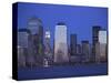 Skyline of Manhattan at Twilight-Alan Schein-Stretched Canvas