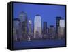 Skyline of Manhattan at Twilight-Alan Schein-Framed Stretched Canvas