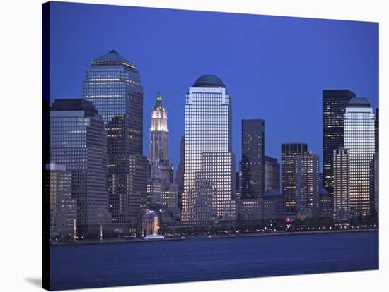 Skyline of Manhattan at Twilight-Alan Schein-Stretched Canvas