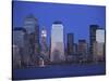 Skyline of Manhattan at Twilight-Alan Schein-Stretched Canvas