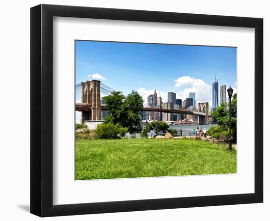 Skyline of Manhattan, Brooklyn Bridge Park, New York City, United States-Philippe Hugonnard-Framed Photographic Print