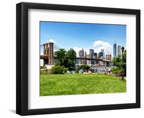 Skyline of Manhattan, Brooklyn Bridge Park, New York City, United States-Philippe Hugonnard-Framed Photographic Print