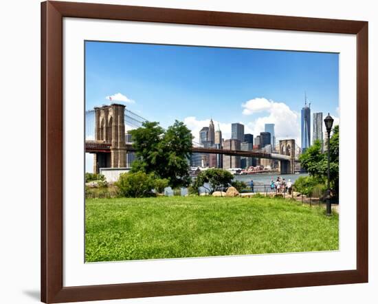 Skyline of Manhattan, Brooklyn Bridge Park, New York City, United States-Philippe Hugonnard-Framed Photographic Print