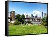 Skyline of Manhattan, Brooklyn Bridge Park, New York City, United States-Philippe Hugonnard-Framed Stretched Canvas