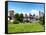 Skyline of Manhattan, Brooklyn Bridge Park, New York City, United States-Philippe Hugonnard-Framed Stretched Canvas