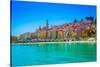 Skyline of Menton, Alpes-Maritimes, Cote D'Azur, Provence, French Riviera-Laura Grier-Stretched Canvas
