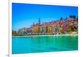 Skyline of Menton, Alpes-Maritimes, Cote D'Azur, Provence, French Riviera-Laura Grier-Framed Photographic Print
