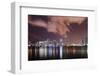 Skyline of Miami Downtown, Miami, Port Boulevard Bridge, Night, Florida, Usa-Axel Schmies-Framed Photographic Print