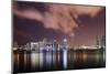 Skyline of Miami Downtown, Miami, Port Boulevard Bridge, Night, Florida, Usa-Axel Schmies-Mounted Photographic Print