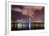 Skyline of Miami Downtown, Miami, Port Boulevard Bridge, Night, Florida, Usa-Axel Schmies-Framed Photographic Print